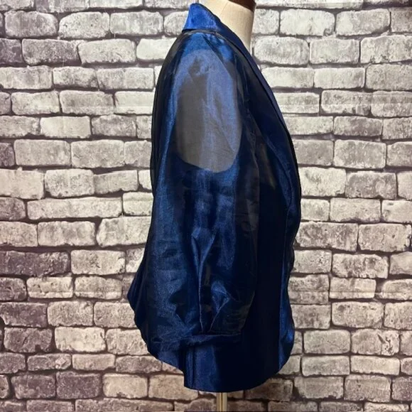 Alex Evenings Blue Shimmer 3/4 Sleeve Blouse Size 1X - Picture 8 of 9
